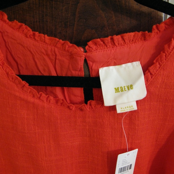 NWT MAEVE ANTHROPOLOGIE Orange Flutter Sleeve XL - Picture 5 of 14